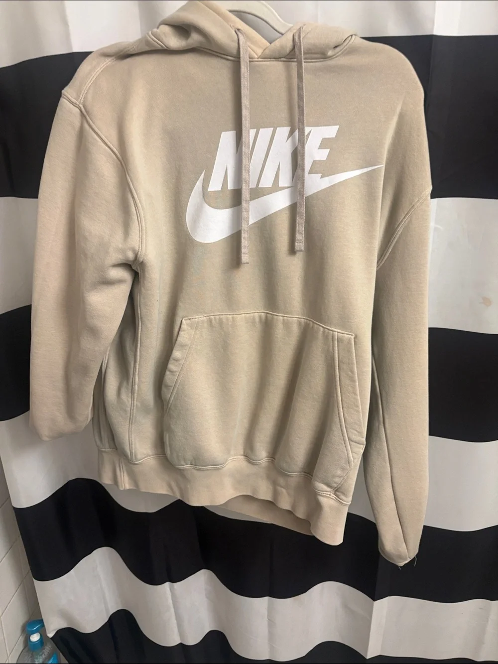 Nike Beige Crewneck Sweatshirt with White Swoosh
